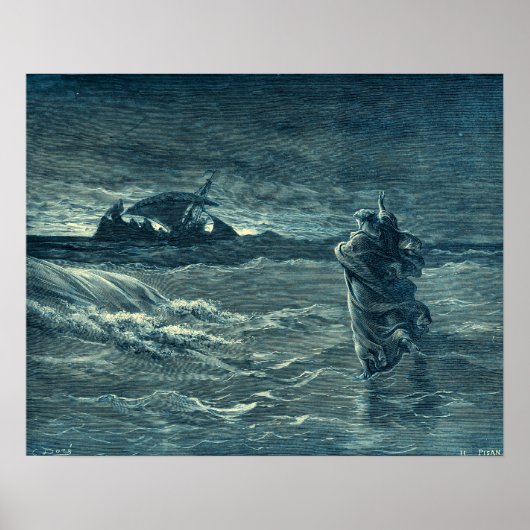 Jesus geht am Meer spazieren | Bibel Poster (Vorne)