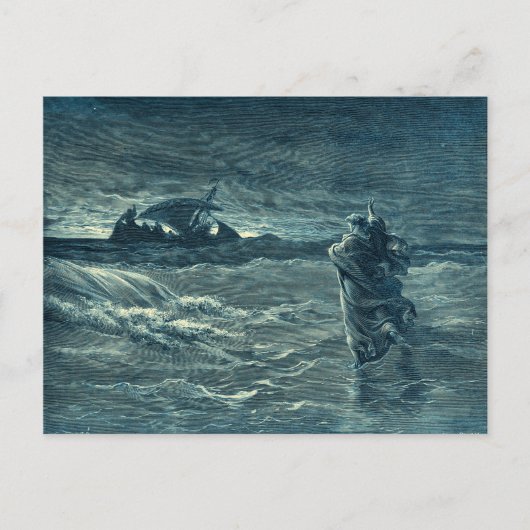 Jesus geht am Meer spazieren | Bibel Postkarte (Vorderseite)