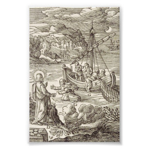 Jesus geht auf dem Wasser Fotodruck