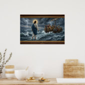 Jesus geht auf dem Wasser Poster – Christliche Wan (Küche)