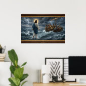 Jesus geht auf dem Wasser Poster – Christliche Wan (Heimbüro)