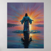 Jesus geht auf dem Wasser religiöse Kunst Poster (Vorne)