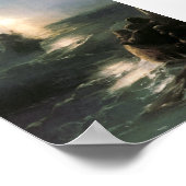 Jesus geht auf den stürmischen Meeren spazieren Poster (Ecke)