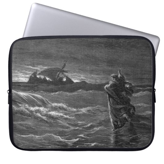 Jesus geht auf Wasser Laptopschutzhülle (Vorderseite)