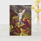 Jesus geht auf Wassergrüßkarte Karte (Gelbe Blume)