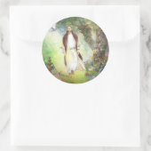 Jesus geht im Garten von Gethsemane spazieren Runder Aufkleber (Tasche)