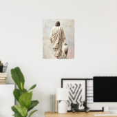 Jesus geht mit dem Lamm Poster (Heimbüro)