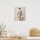 Jesus geht mit dem Lamm Poster (Küche)