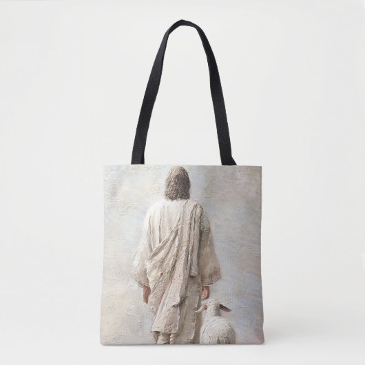 Jesus geht mit dem Lamm Tasche (Vorderseite)
