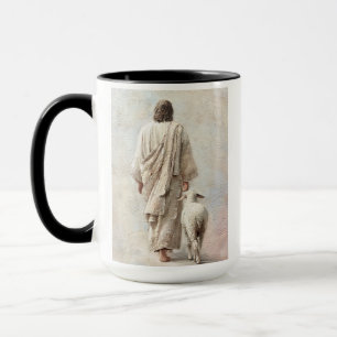 Jesus geht mit dem Lamm Tasse