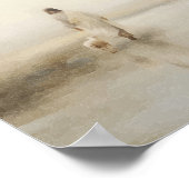 Jesus geht mit Lamm Aquarell-Illustration Poster (Ecke)