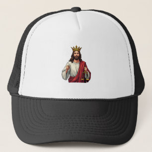 Jesus Gekrönte Gerechtigkeit Vintage Gravur T-Shir Truckerkappe
