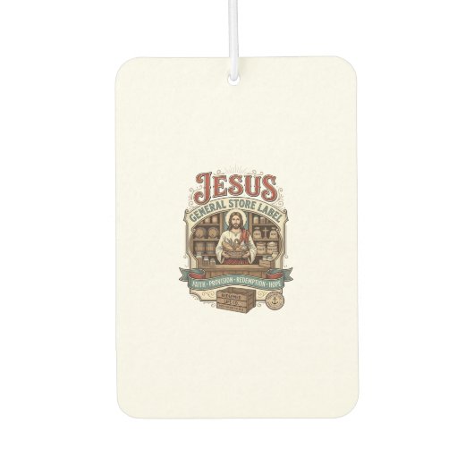 Jesus Gemischtwarenladen Label Jesus Gemischtwaren Autolufterfrischer (Vorderseite)