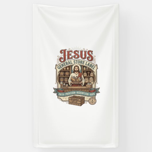 Jesus Gemischtwarenladen Label Jesus Gemischtwaren Banner (Vertikal)