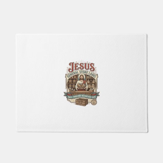 Jesus Gemischtwarenladen Label Jesus Gemischtwaren Fußmatte (Vorderseite)