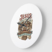 Jesus Gemischtwarenladen Label Jesus Gemischtwaren Große Wanduhr (Winkel)