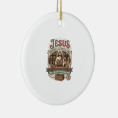 Jesus Gemischtwarenladen Label Jesus Gemischtwaren Keramik Ornament (Rechts)