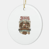 Jesus Gemischtwarenladen Label Jesus Gemischtwaren Keramik Ornament (Links)