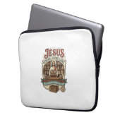 Jesus Gemischtwarenladen Label Jesus Gemischtwaren Laptopschutzhülle (Vorderseite Links)