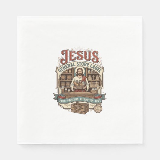 Jesus Gemischtwarenladen Label Jesus Gemischtwaren Serviette (Vorderseite)