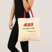 Jesus...genug gesagt tragetasche (Vorderseite (Produkt))