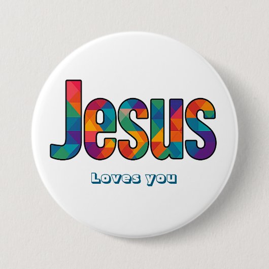 Jesus geometric pattern button (Vorderseite)