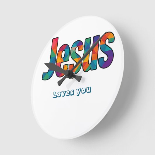 Jesus geometric pattern  runde wanduhr (Winkel)