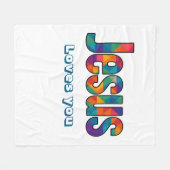 Jesus geometrisches Design Fleecedecke (Vorderseite (Horizontal))