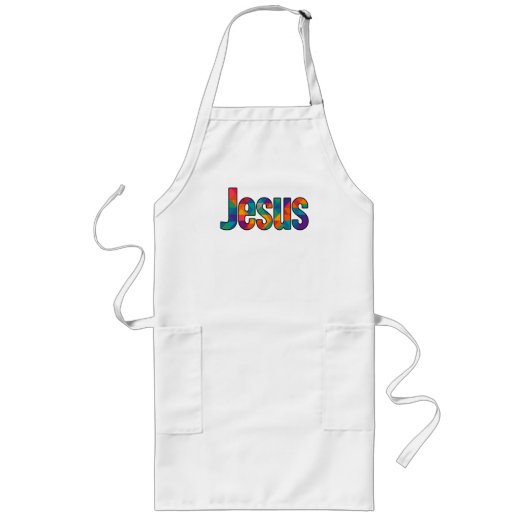 "Jesus" geometrisches Design Lange Schürze (Vorne)