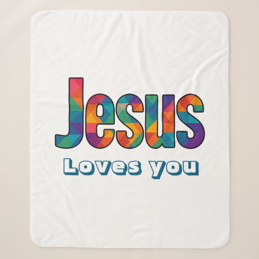 Jesus geometrisches Design Sherpadecke (Vorderseite)