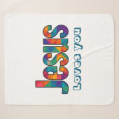 Jesus geometrisches Design Sherpadecke (Vorderseite (Horizontal))