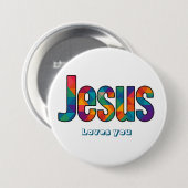 Jesus geometrisches Muster  Button (Vorne & Hinten)
