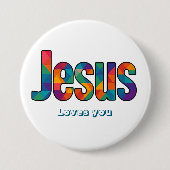 Jesus geometrisches Muster Button (Vorderseite)