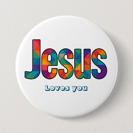 Jesus geometrisches Muster  Button (Vorderseite)
