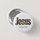Jesus geometrisches Muster Button (Vorne & Hinten)