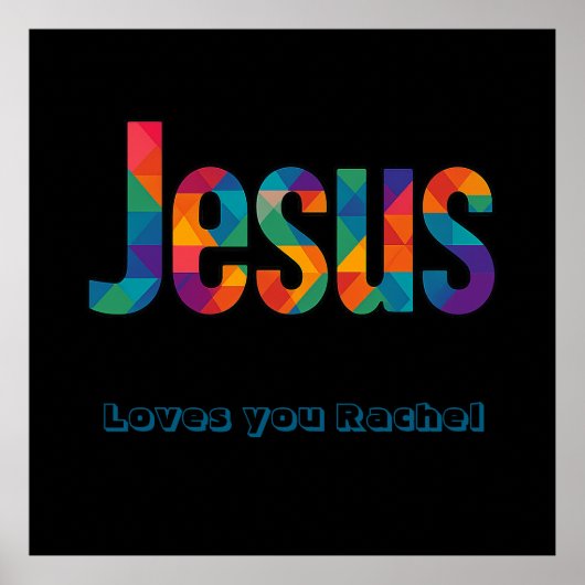Jesus geometrisches Muster Glänzendes Poster (Vorne)