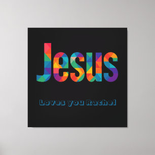 Jesus geometrisches Muster Glänzendes Poster Leinwanddruck