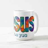 Jesus geometrisches Muster Kaffeetasse (VorderseiteRechts)
