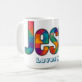 Jesus geometrisches Muster Kaffeetasse (Vorderseite Links)