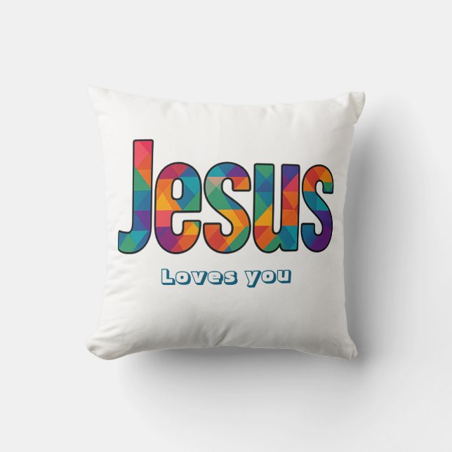 Jesus geometrisches Muster  Kissen (Vorderseite)