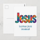 Jesus geometrisches Muster Postkarte (Vorne/Hinten)