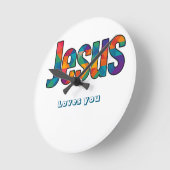 Jesus geometrisches Muster Runde Wanduhr (Winkel)
