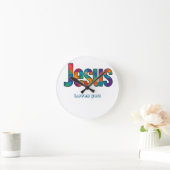 Jesus geometrisches Muster Runde Wanduhr (Zuhause)