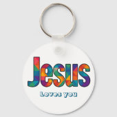Jesus geometrisches Muster Schlüsselanhänger (Vorderseite)