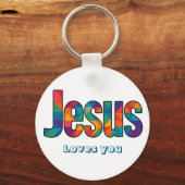 Jesus geometrisches Muster Schlüsselanhänger (Vorderseite)