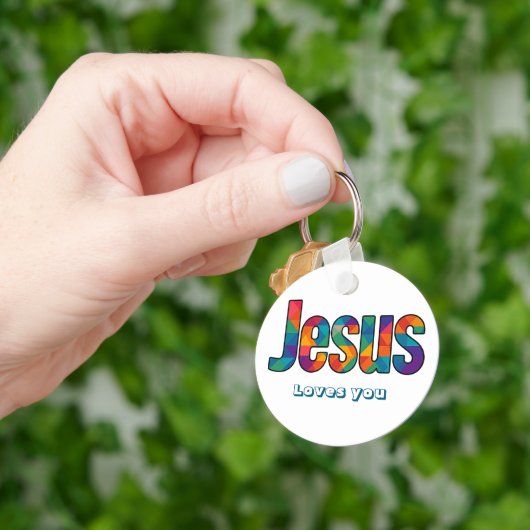 Jesus geometrisches Muster Schlüsselanhänger (Hand)