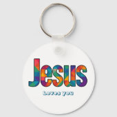 Jesus geometrisches Muster Schlüsselanhänger (Vorderseite)
