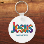 Jesus geometrisches Muster Schlüsselanhänger (Vorderseite)