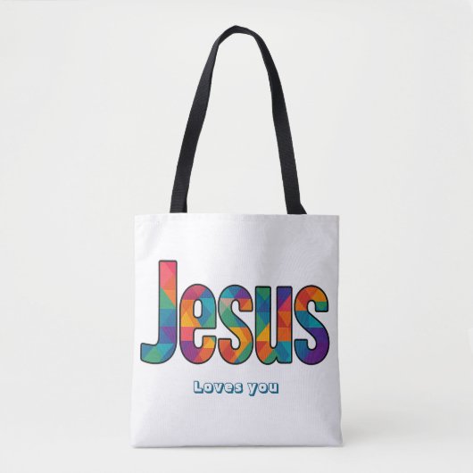 Jesus geometrisches Muster Tasche (Vorderseite)