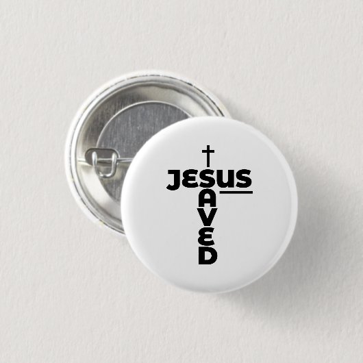 Jesus Gerettet - Christlich Button (Vorne & Hinten)